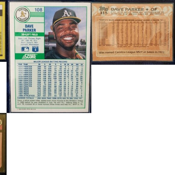TOPPS & SCORE 1988-89-90 LOT OF 4 DAVE PARKER HOF BASEBALL CARDS 🐐🐍 - Picture 3 of 3
